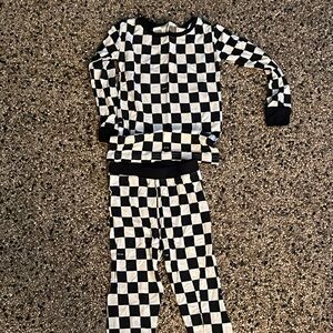 Little Sleepies Black and White Checkered Kids Pajamas